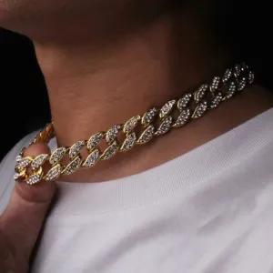 13 MM ICED OUT CUBAN CHAIN IN GOLD