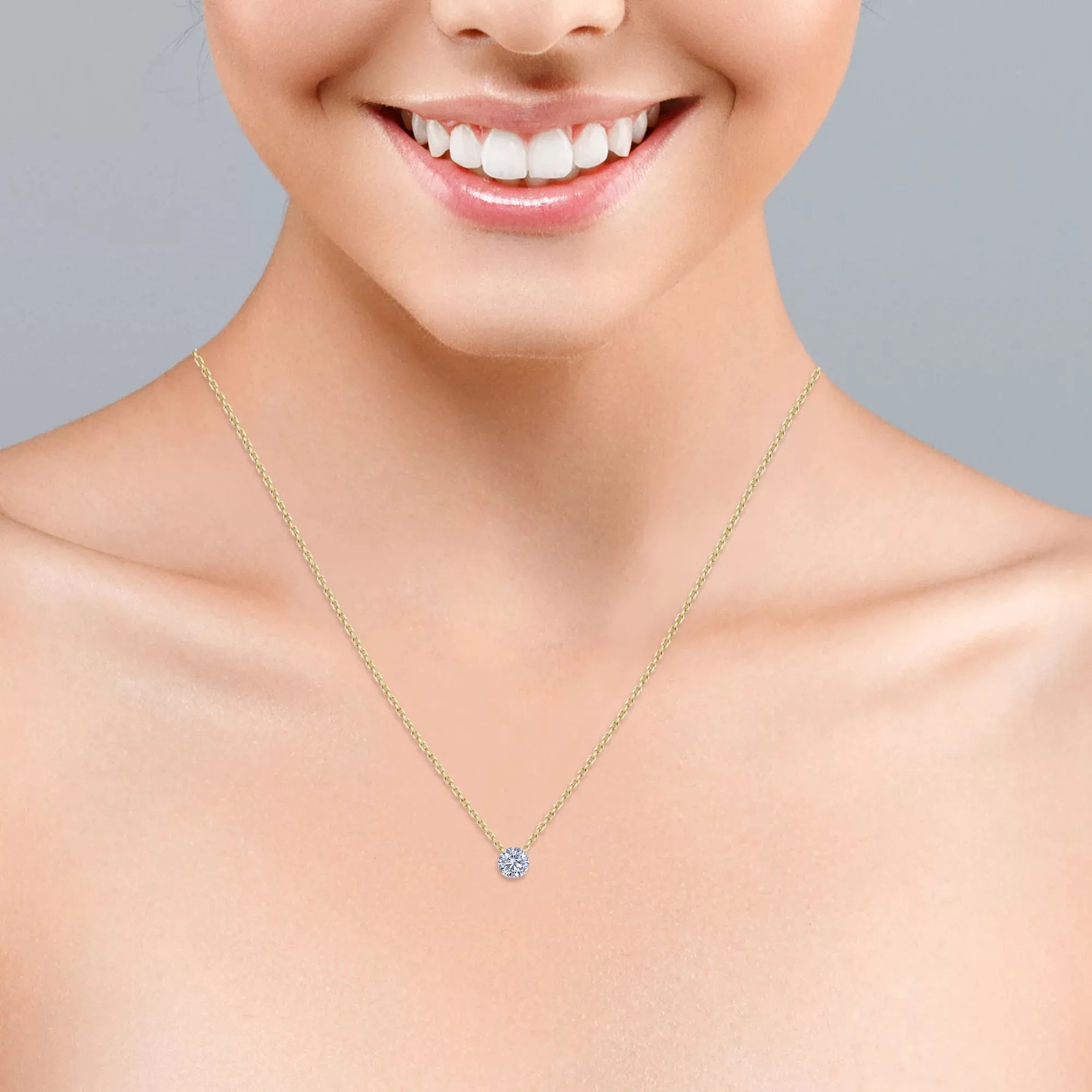 18K Rose Gold 1-Karat Solitaire Pendant Necklace