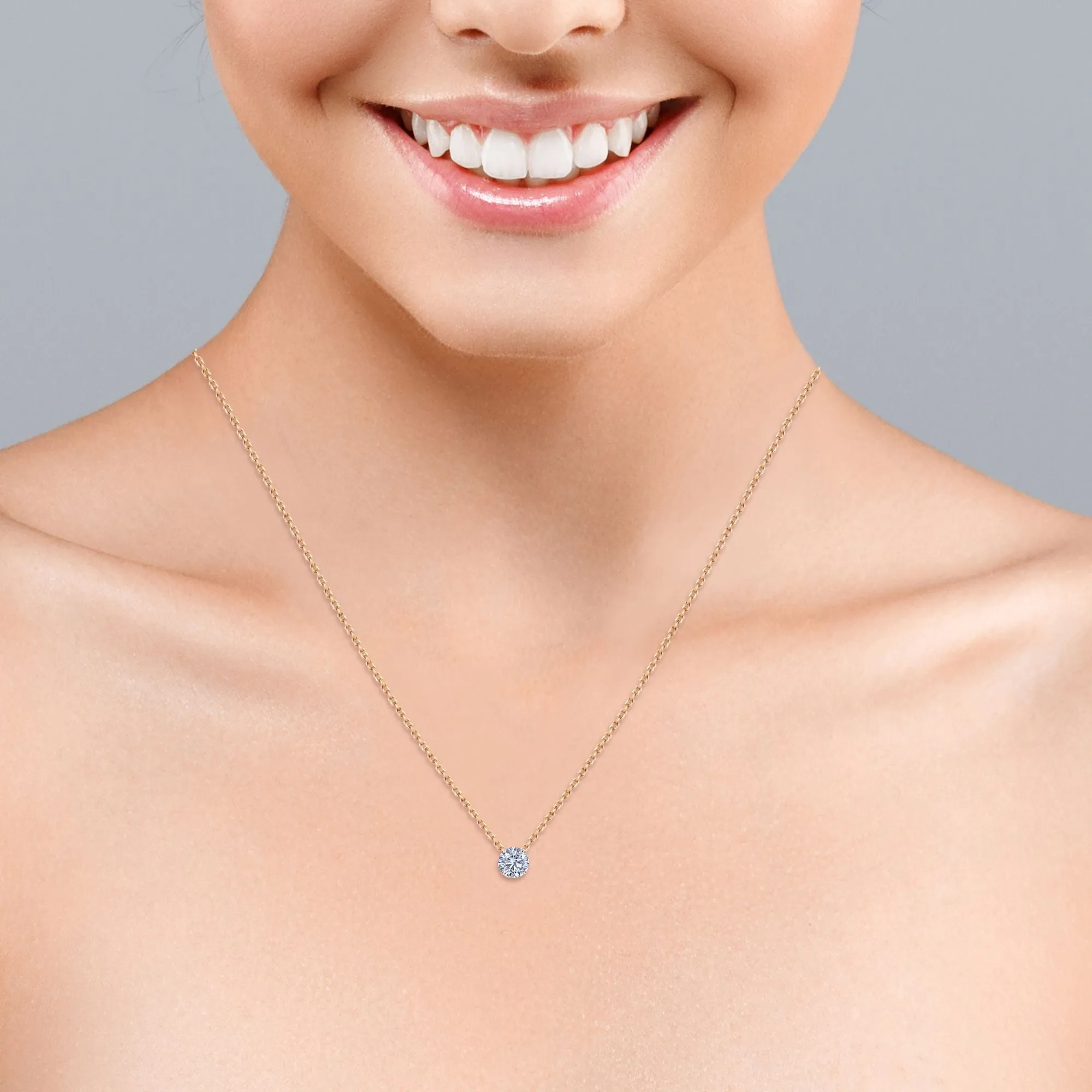 18K Rose Gold 1-Karat Solitaire Pendant Necklace