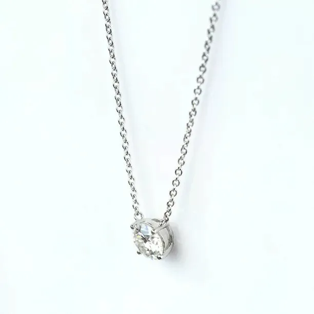 18K Rose Gold 1-Karat Solitaire Pendant Necklace