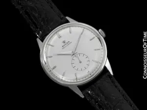 1950 Rolex Precision Large Vintage Mens Handwound Dress Watch - Stainless Steel