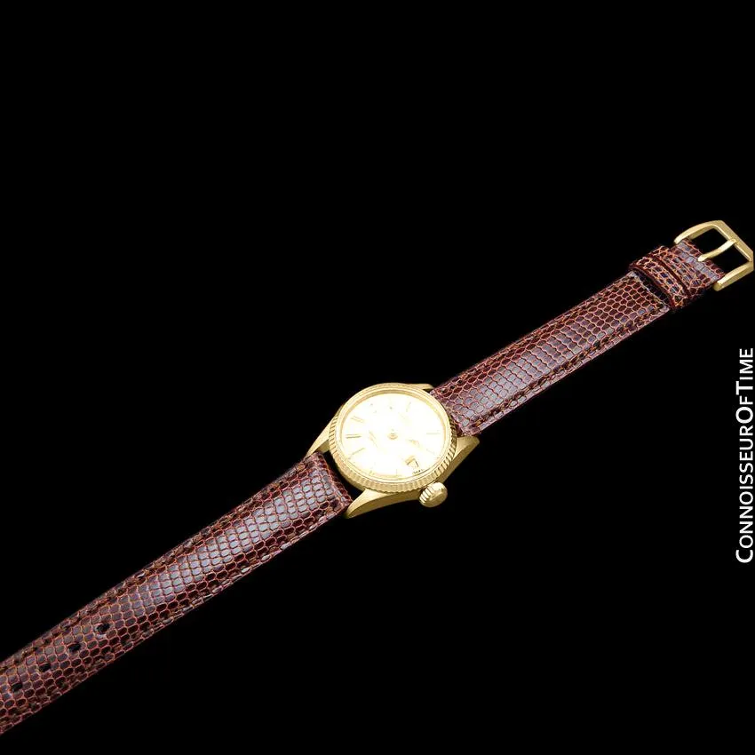 1963 Rolex Datejust (President) Ladies Vintage Watch with Champagne Dial - 18K Gold