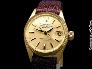 1963 Rolex Datejust (President) Ladies Vintage Watch with Champagne Dial - 18K Gold