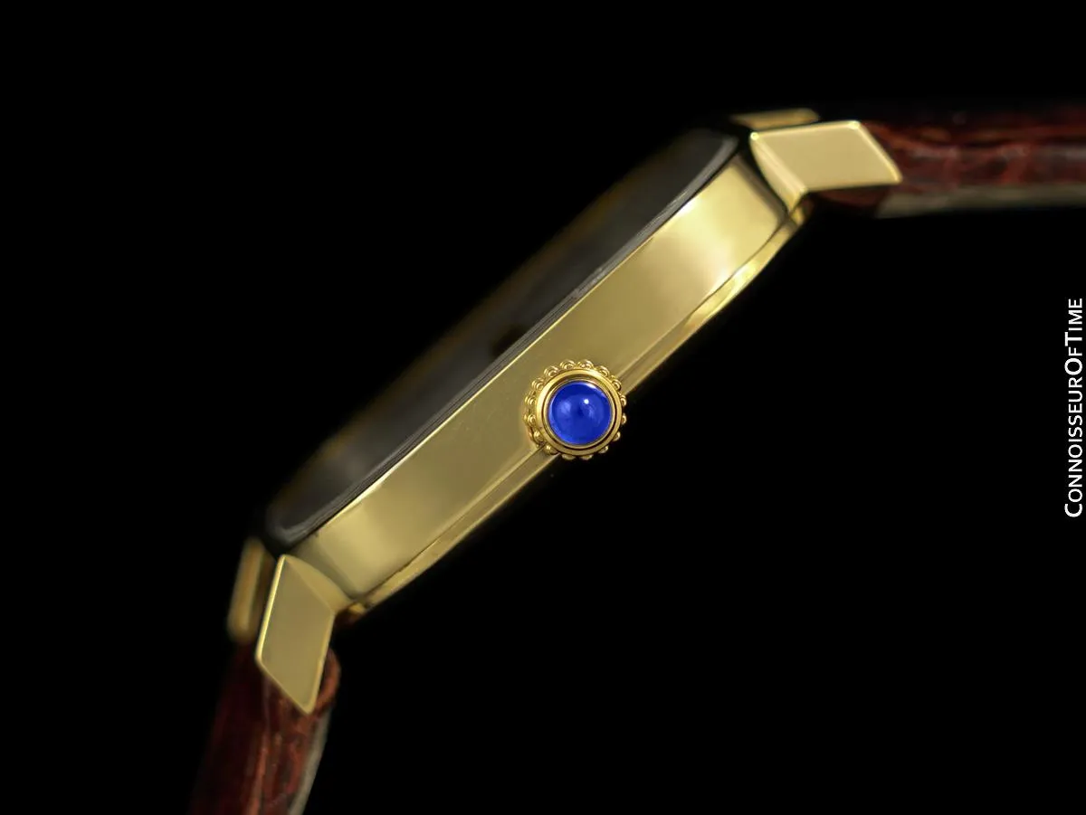 1970 Cartier Vintage Mens Full Size Cushion Dress Watch - Solid 18K Gold