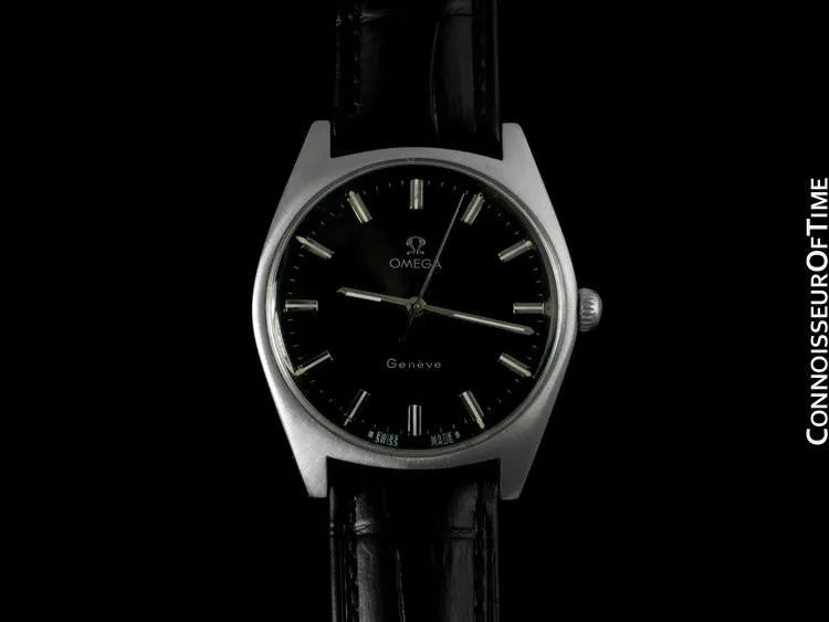 1970 Omega Geneve Vintage Mens Waterproof Style Dress Watch - Stainless Steel