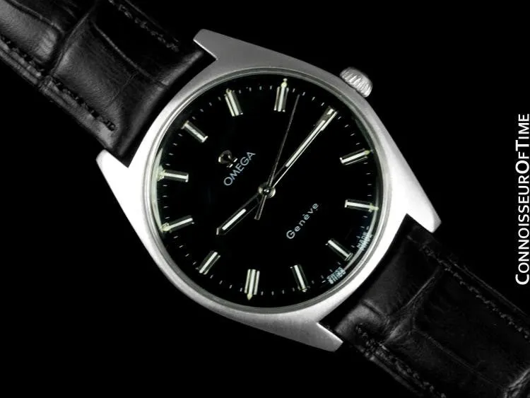 1970 Omega Geneve Vintage Mens Waterproof Style Dress Watch - Stainless Steel