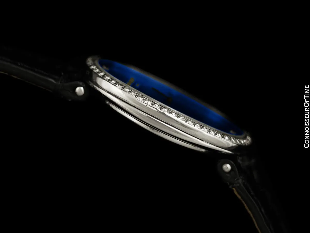 1970's Patek Philippe Ellipse Mens Watch, Ref. 3748 - 18K White Gold & Diamonds