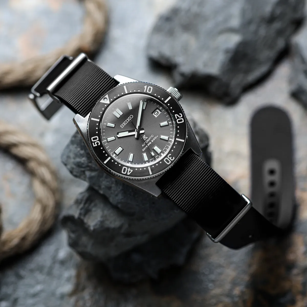 1973 British Military Watch Strap: 328 MARINE - Tactical Black