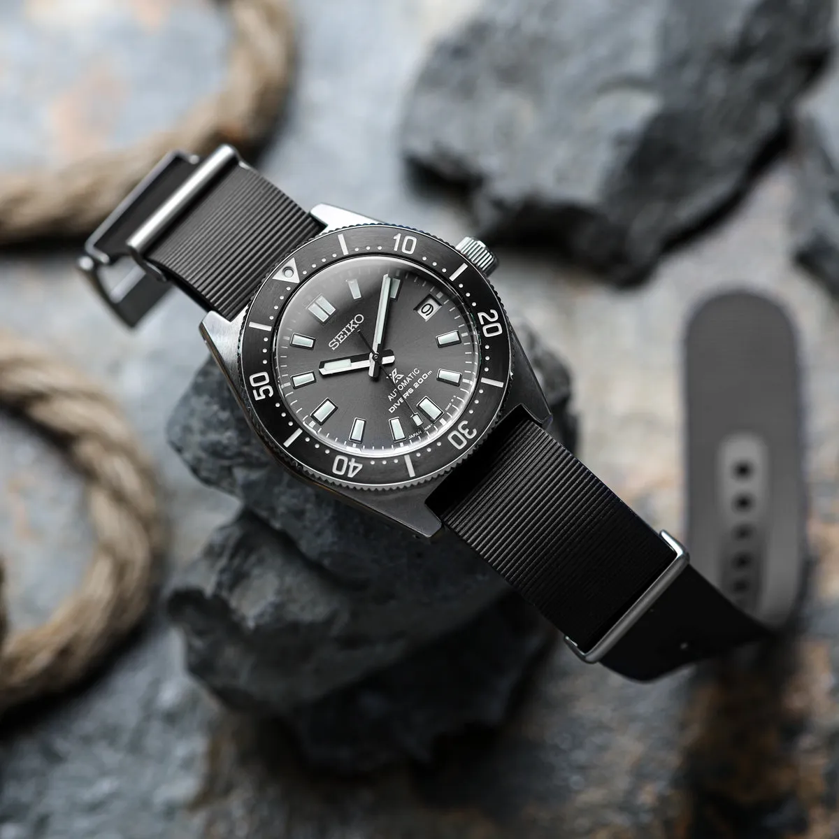 1973 British Military Watch Strap: 328 MARINE - Tactical Black