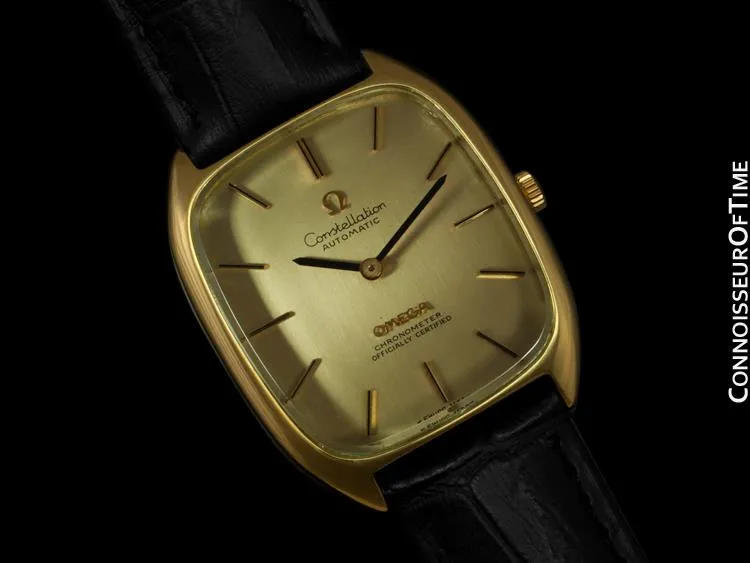 1974 Omega Constellation Chronometer Vintage Mens Watch - 18K Gold Plated and Stainless Steel