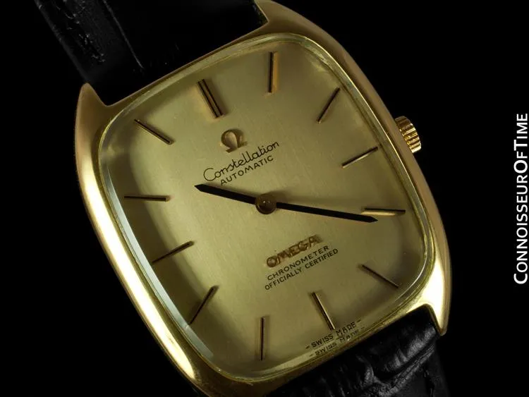 1974 Omega Constellation Chronometer Vintage Mens Watch - 18K Gold Plated and Stainless Steel