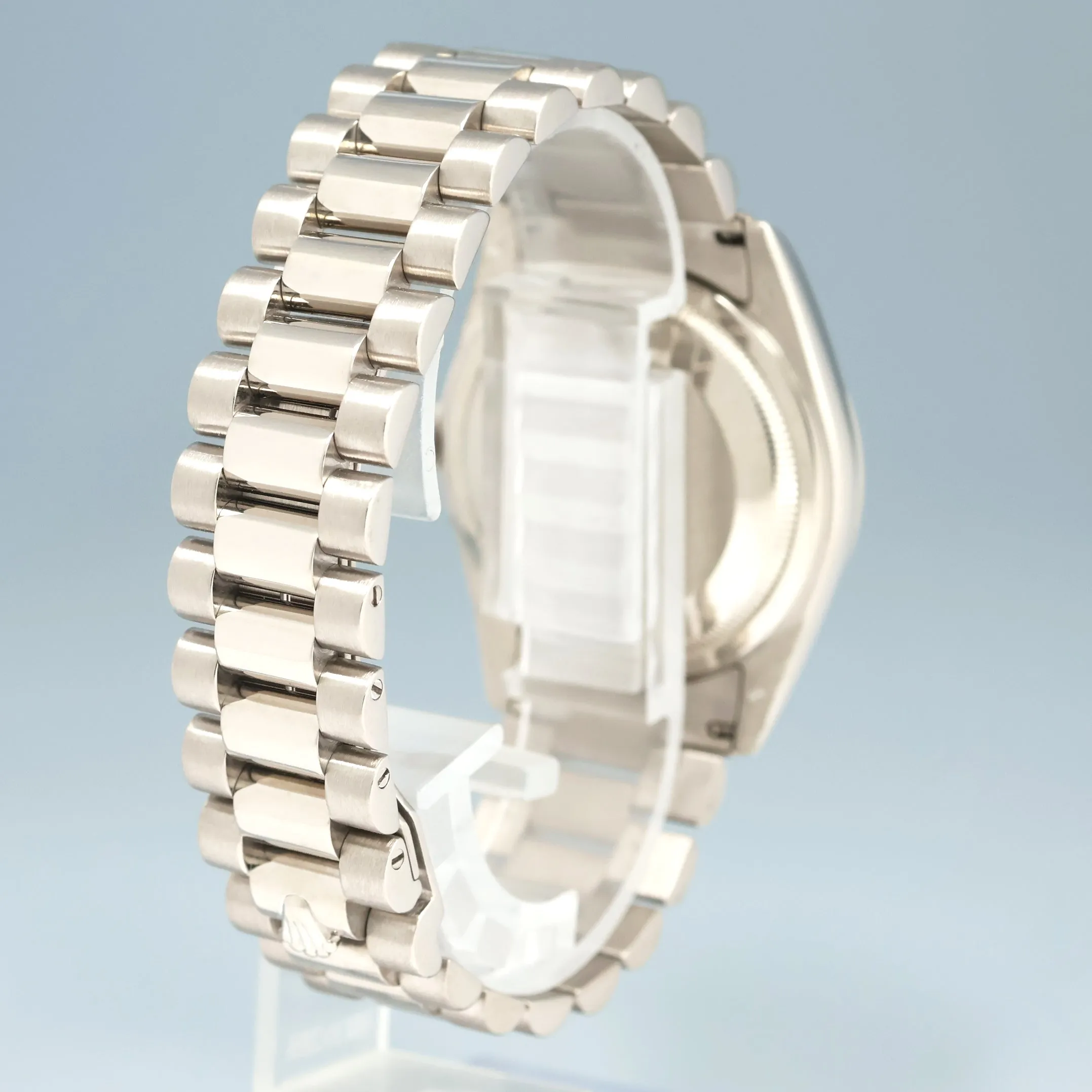 2001 MINT Rolex President Day Date 36mm Silver Diamond 118239 White Gold Watch Box
