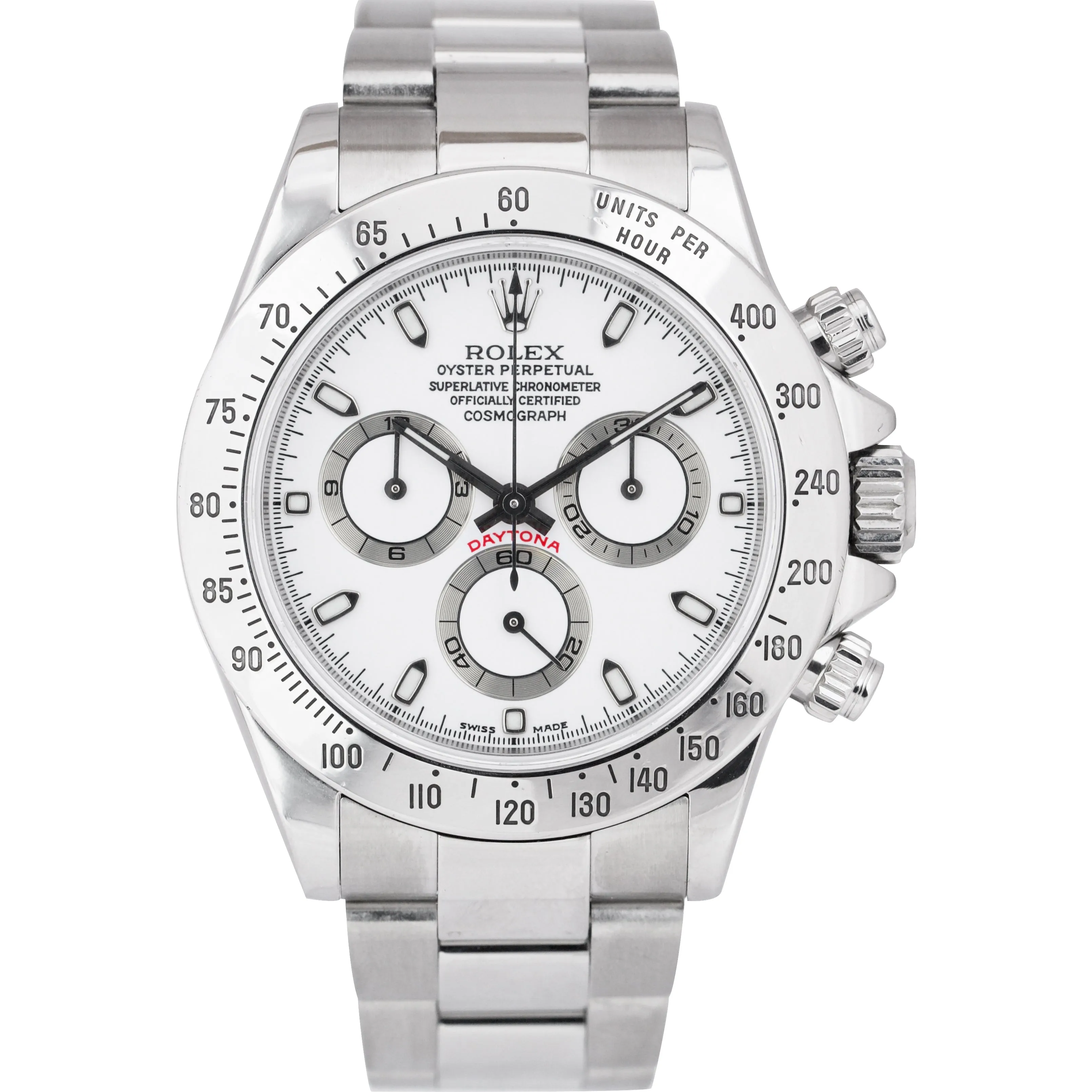 2003 THIN HANDS Rolex Daytona 116520 White 40mm Stainless Steel Watch Box Papers