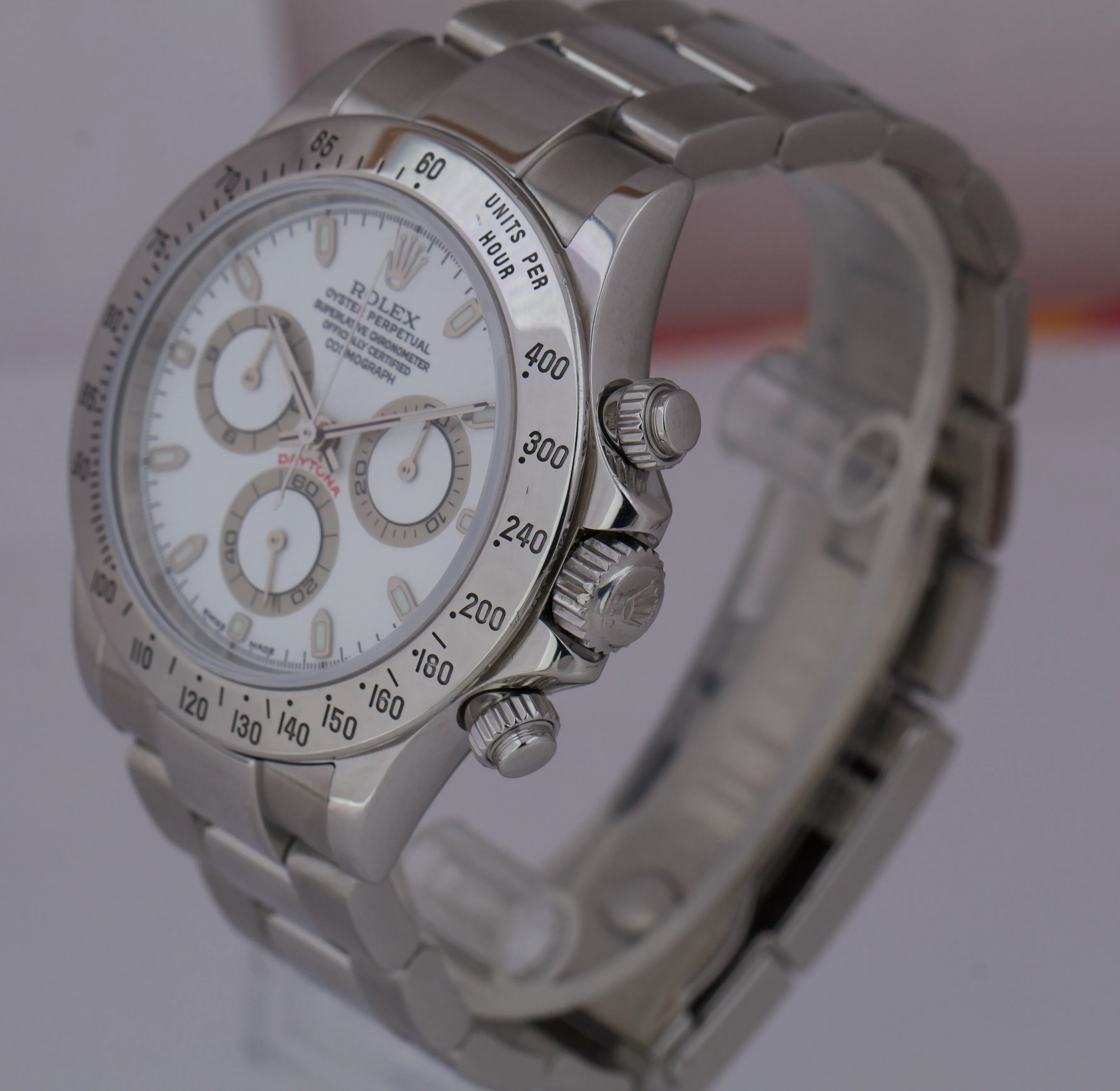 2003 THIN HANDS Rolex Daytona 116520 White 40mm Stainless Steel Watch Box Papers