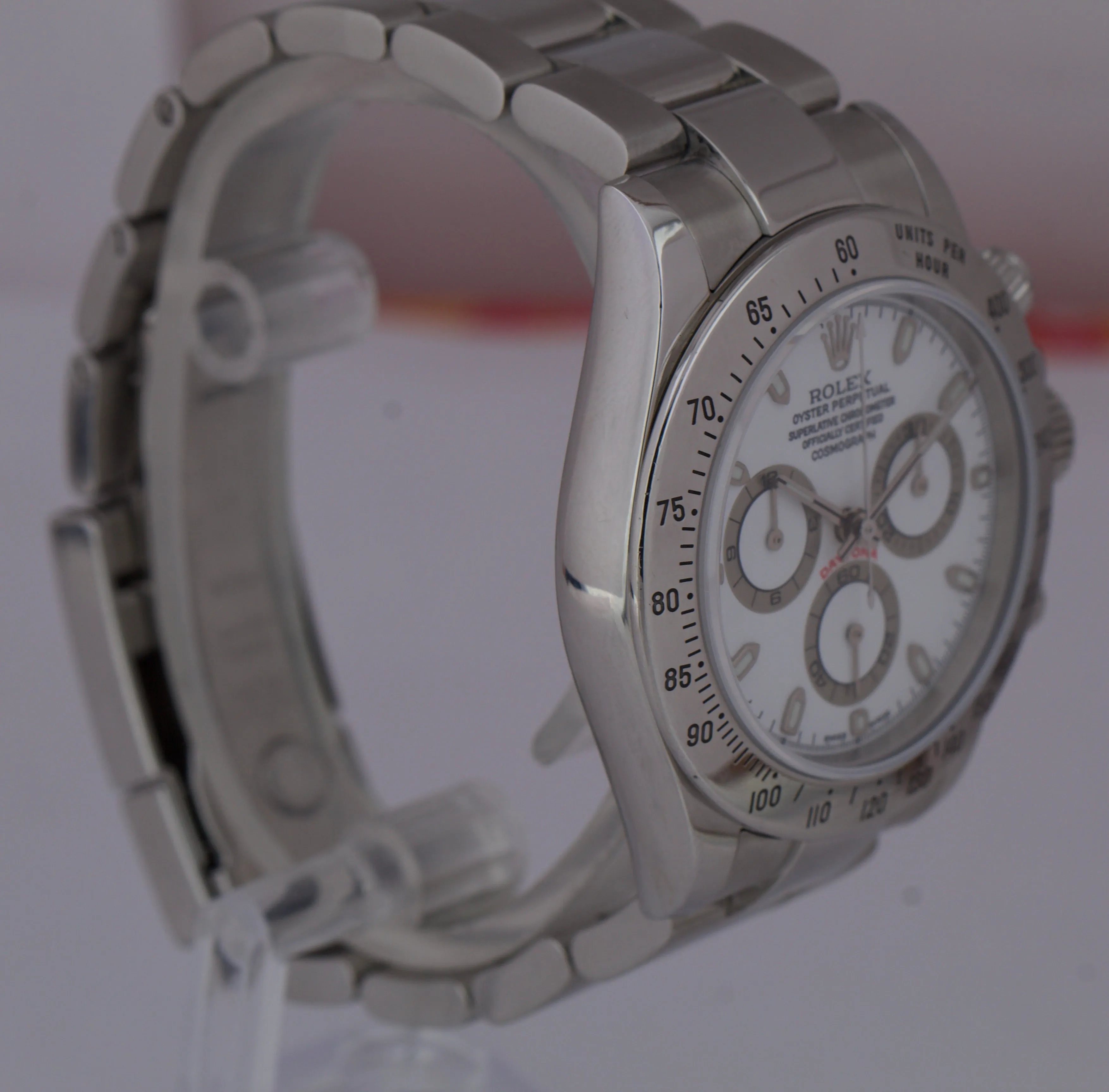 2003 THIN HANDS Rolex Daytona 116520 White 40mm Stainless Steel Watch Box Papers