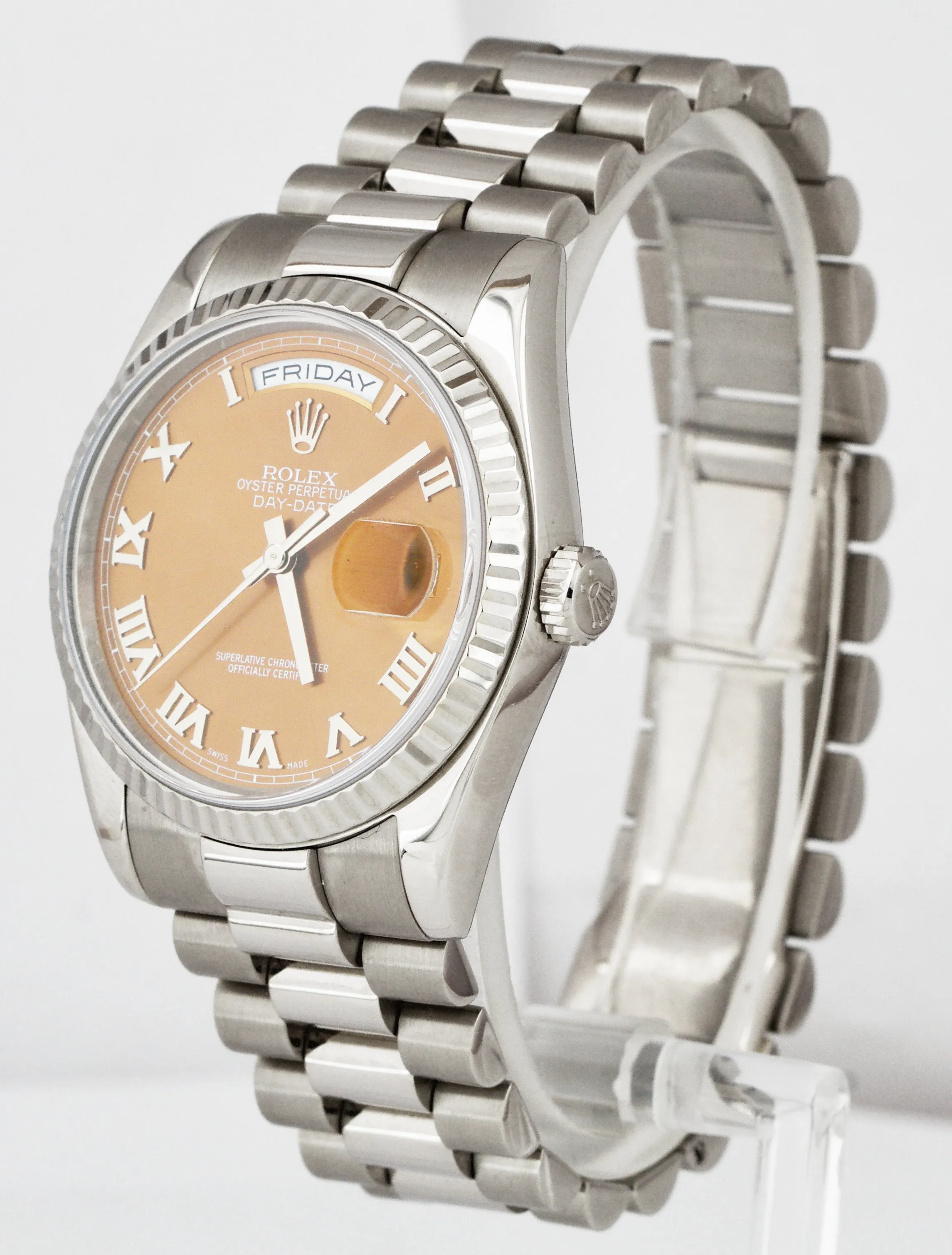 2006 Rolex Day-Date President 36mm 18K Gold Havana Brown Roman Dial 118239 BOX