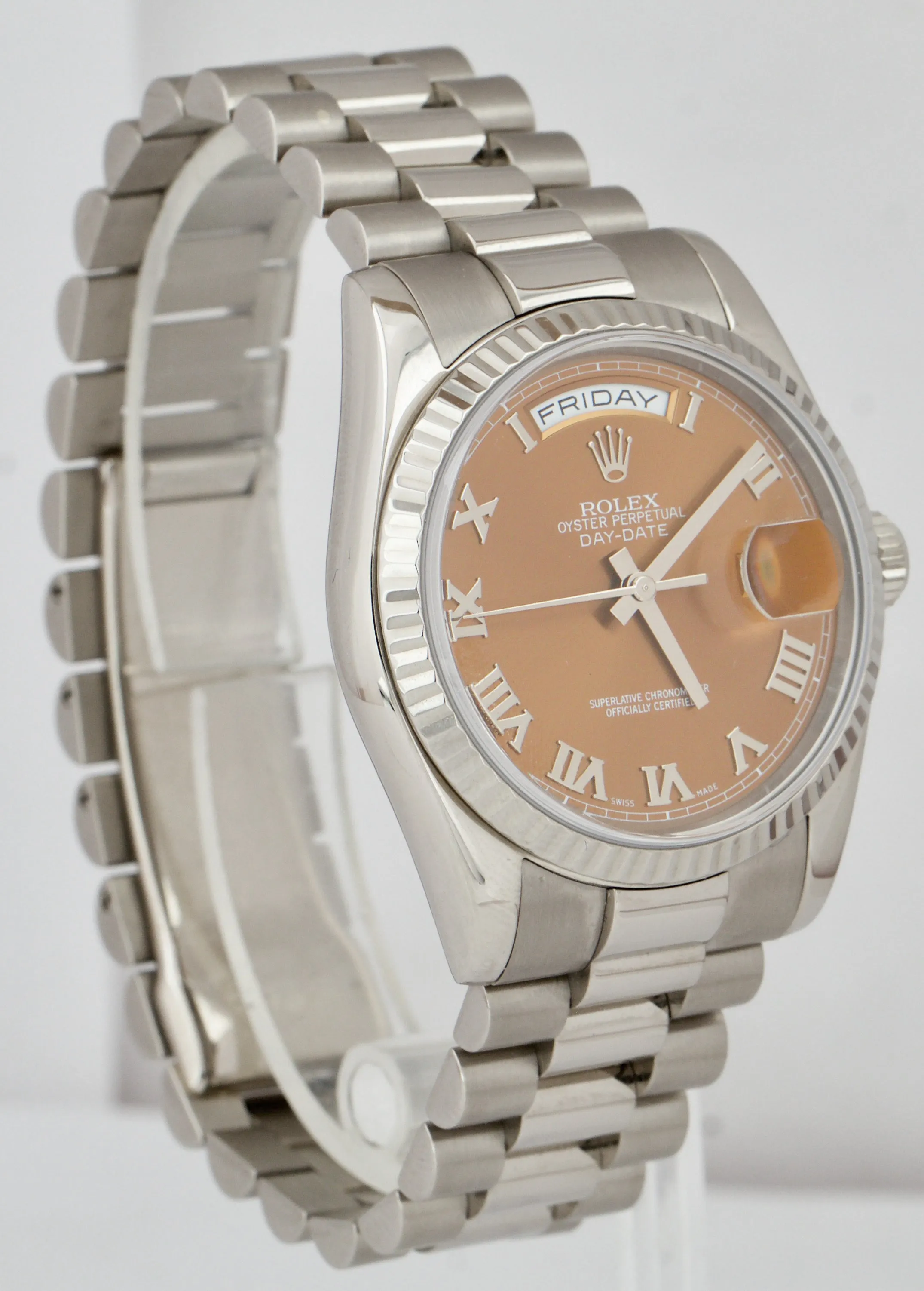 2006 Rolex Day-Date President 36mm 18K Gold Havana Brown Roman Dial 118239 BOX
