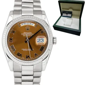 2006 Rolex Day-Date President 36mm 18K Gold Havana Brown Roman Dial 118239 BOX