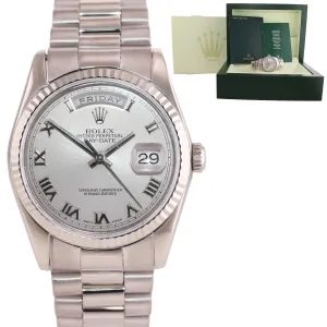 2007 Modern Buckle Rolex President Rhodium Roman Heavy 118239 White Gold Watch