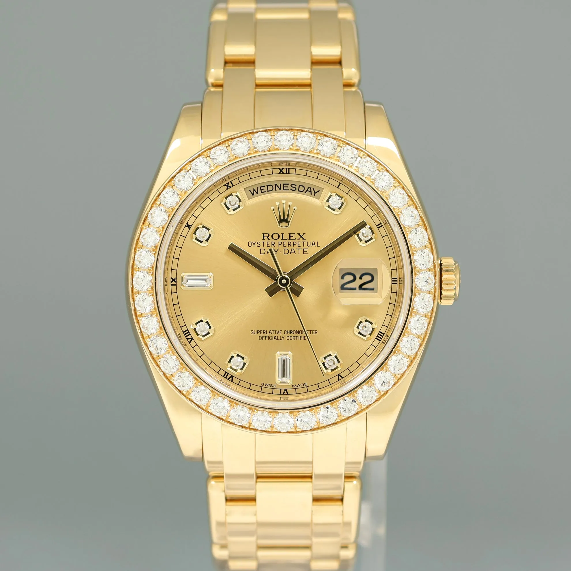 2010 MINT Rolex Masterpiece Champagne Diamond 18948 Yellow Gold Watch Box