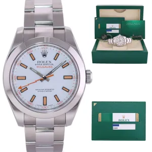 2014 MINT PAPERS Rolex Milgauss 116400 Orange White Steel Anti-Magnetic Watch Box