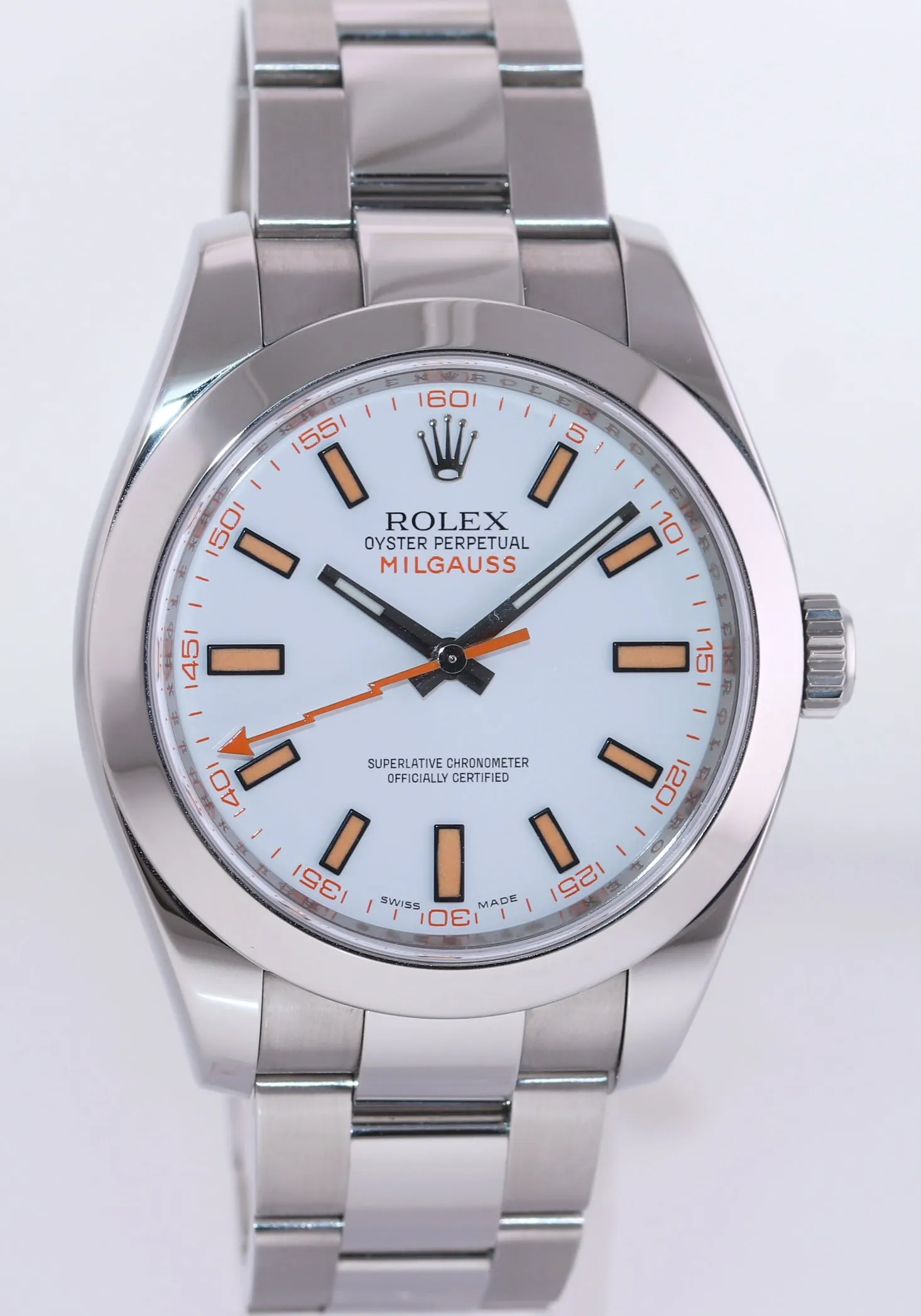 2014 MINT PAPERS Rolex Milgauss 116400 Orange White Steel Anti-Magnetic Watch Box