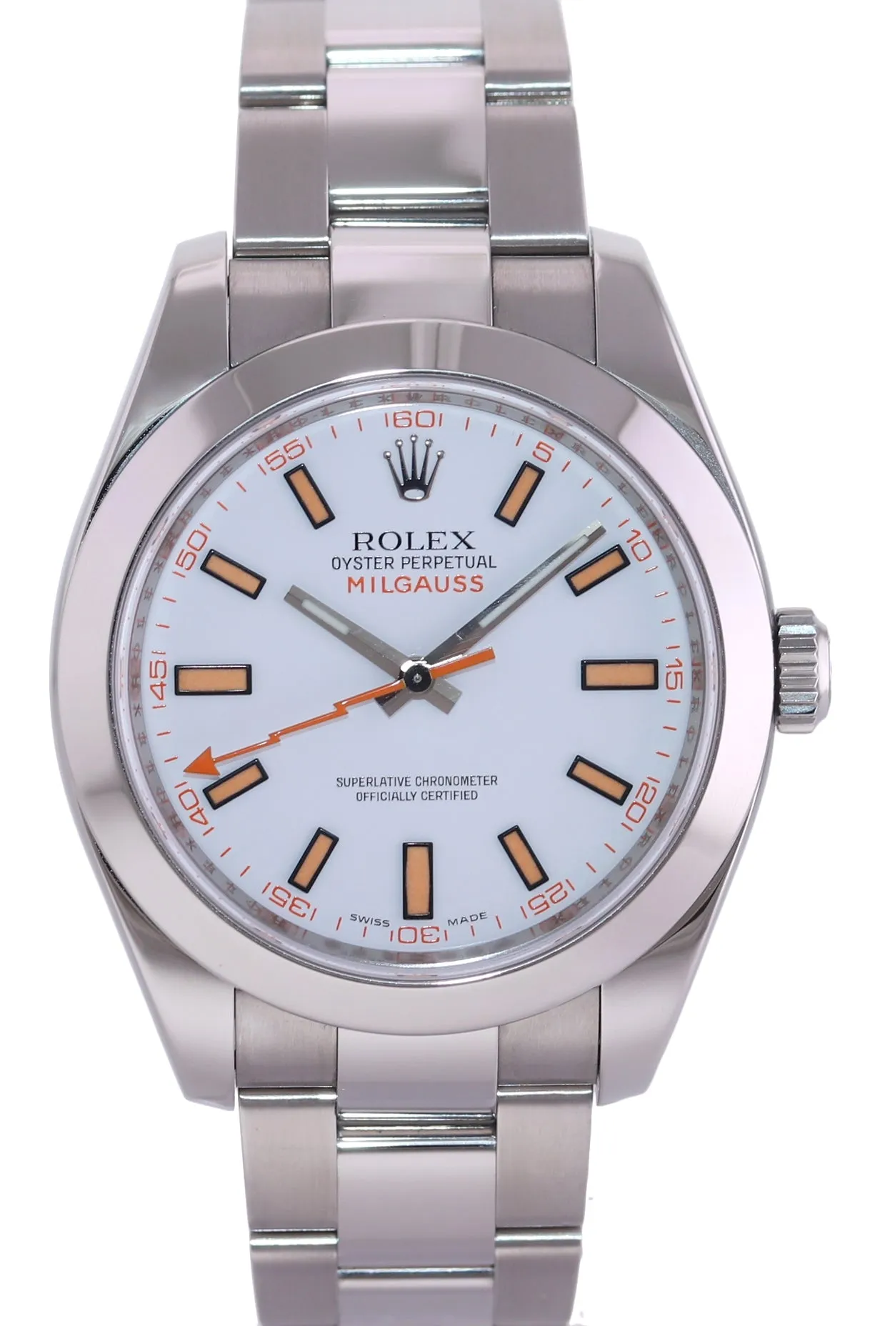 2014 MINT PAPERS Rolex Milgauss 116400 Orange White Steel Anti-Magnetic Watch Box
