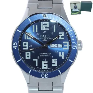 2019 Ball Roadmaster StarLight DM3050B Steel Day Date Chronometer 43mm Watch