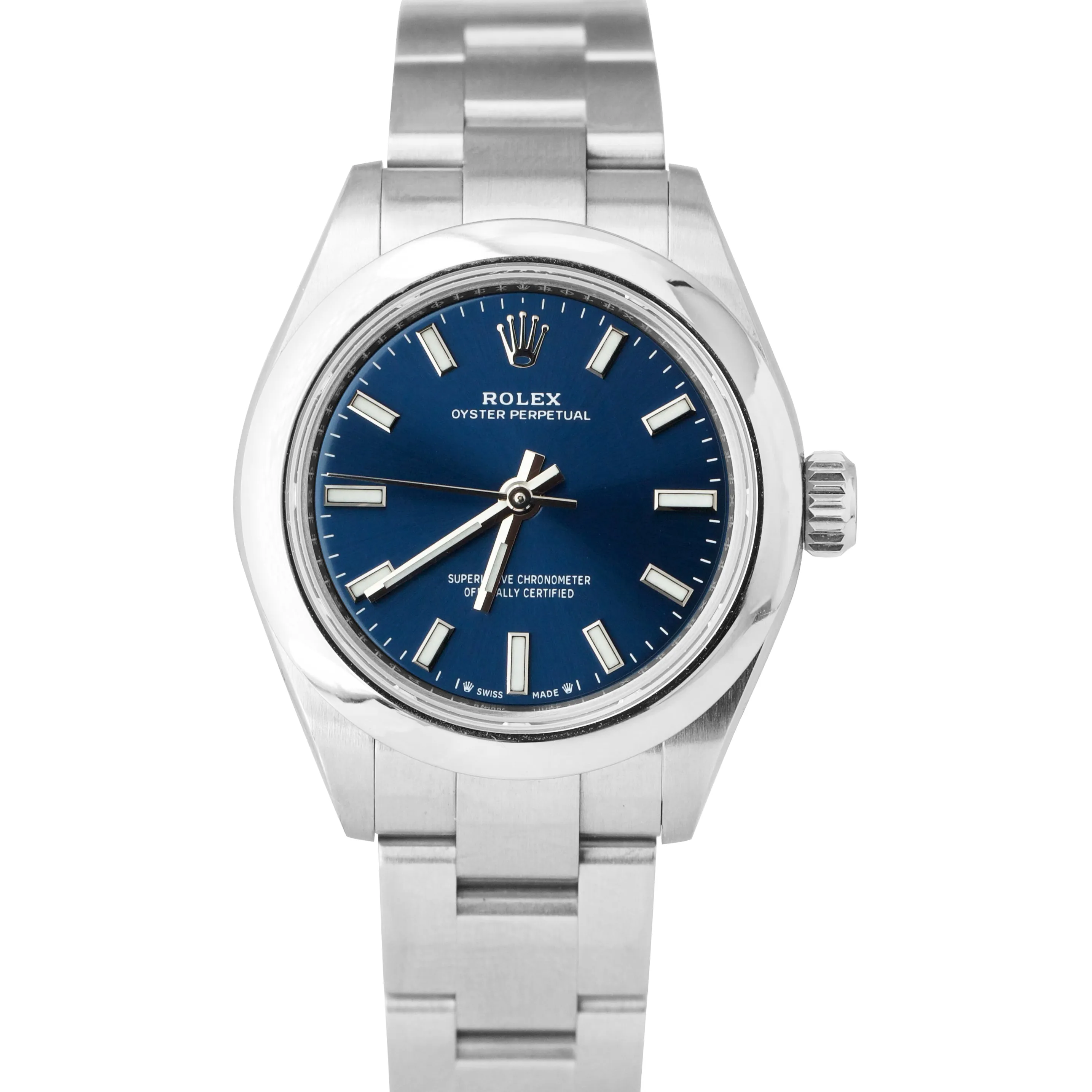 2020 Ladies Rolex Oyster Perpetual 28mm Blue Stainless Steel Watch 276200 B P