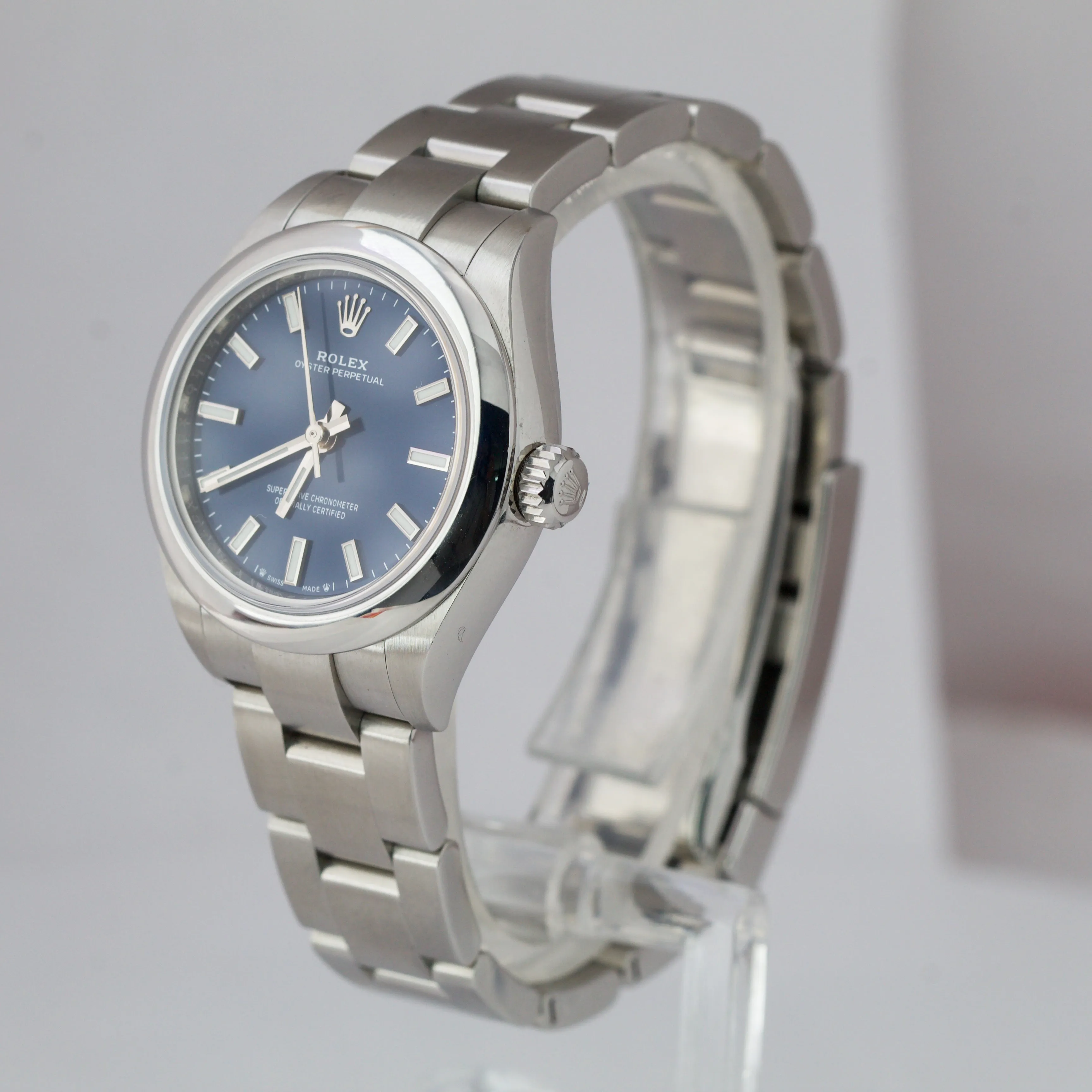 2020 Ladies Rolex Oyster Perpetual 28mm Blue Stainless Steel Watch 276200 B P