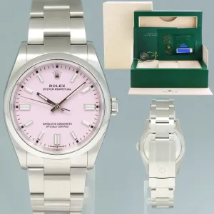 2021 NEW PAPERS Rolex Oyster 126000 Perpetual 36mm Pink Candy Watch Box
