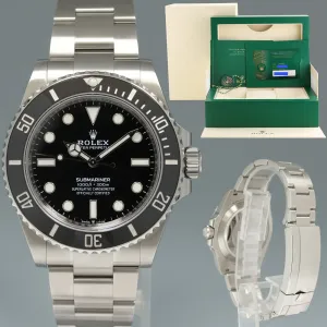 2022 NEW PAPERS Rolex Submariner 41mm Black Ceramic 124060LN No Date Watch Box
