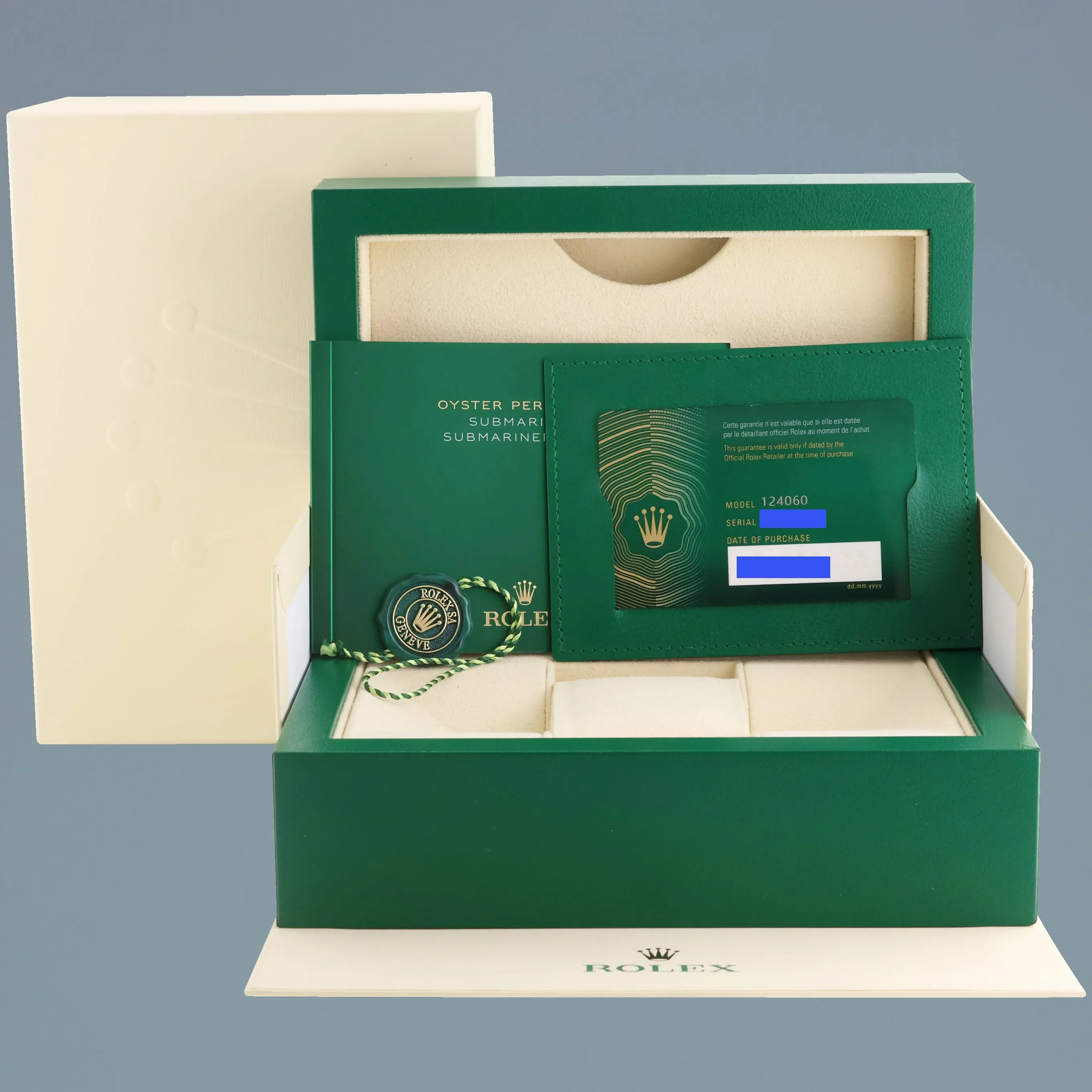 2022 NEW PAPERS Rolex Submariner 41mm Black Ceramic 124060LN No Date Watch Box
