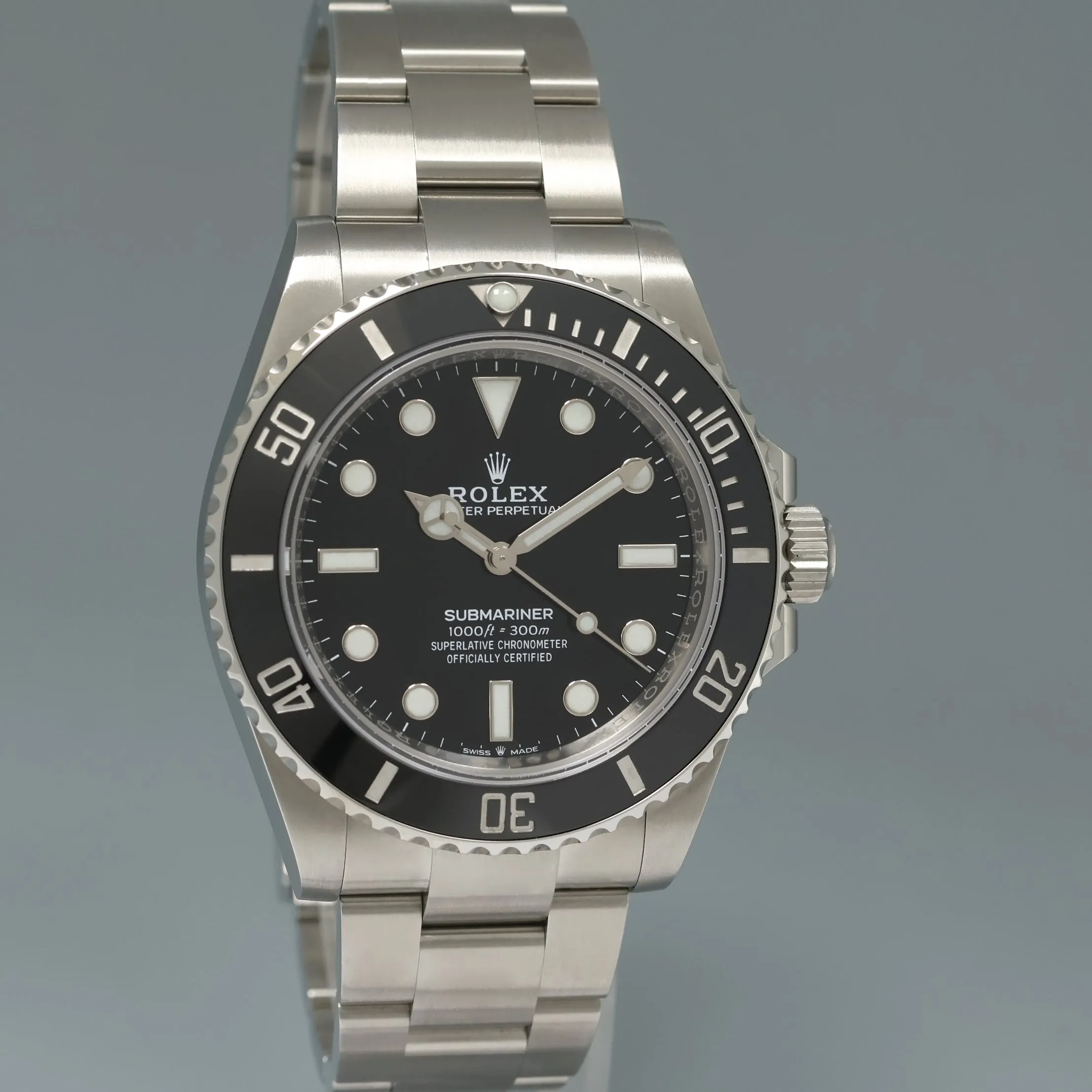 2022 NEW PAPERS Rolex Submariner 41mm Black Ceramic 124060LN No Date Watch Box