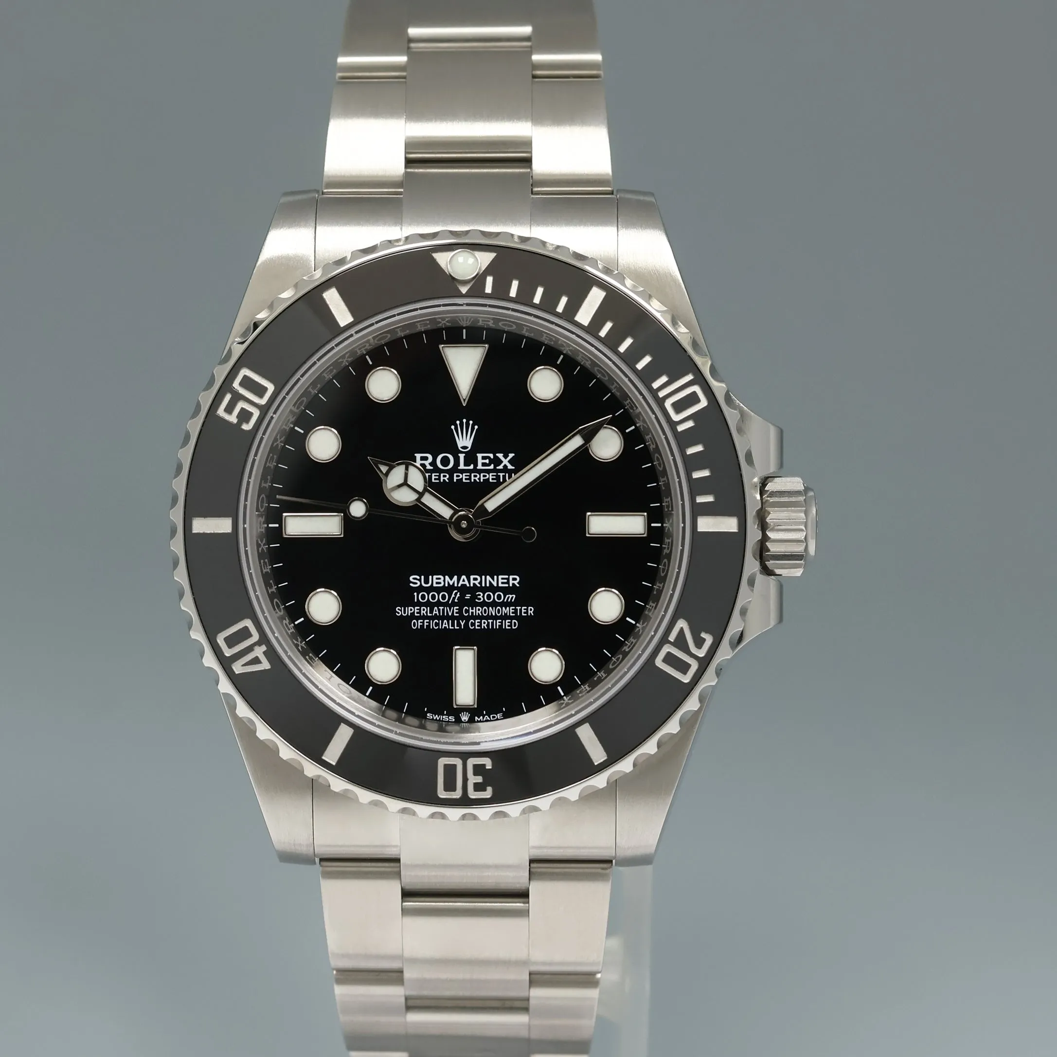 2022 NEW PAPERS Rolex Submariner 41mm Black Ceramic 124060LN No Date Watch Box