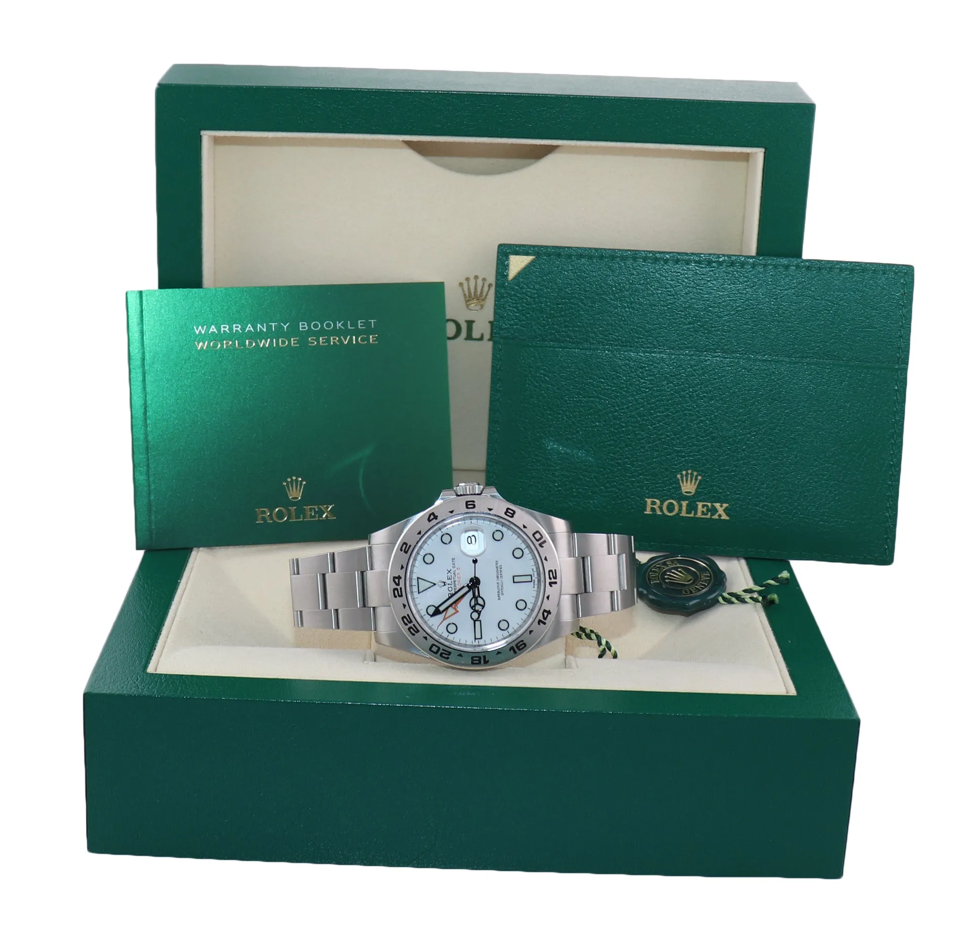 2022 Service Rolex Explorer 2 42mm Polar 216570 White Steel Oyster GMT Watch Box