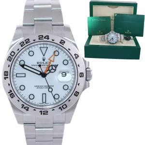 2022 Service Rolex Explorer 2 42mm Polar 216570 White Steel Oyster GMT Watch Box