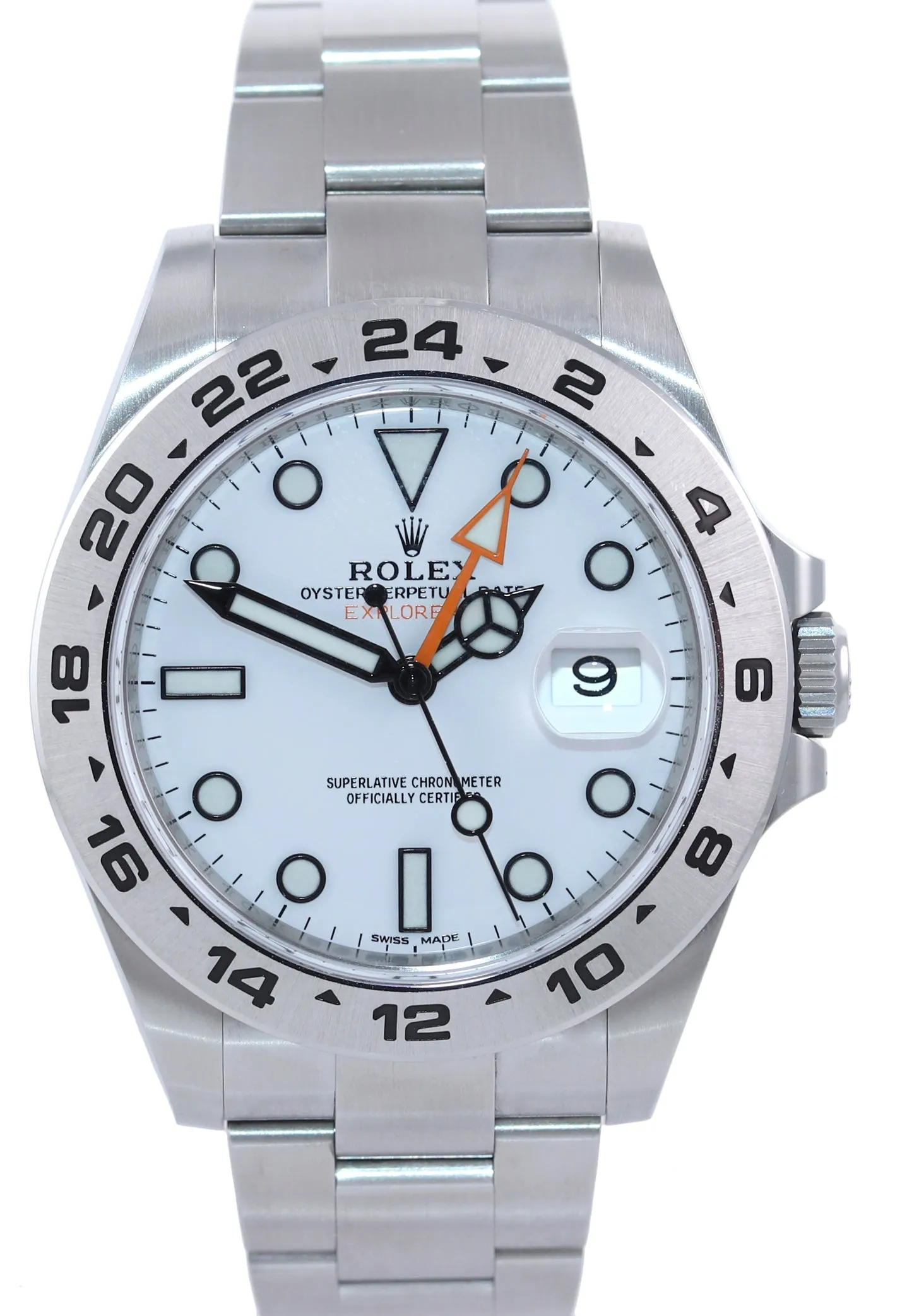 2022 Service Rolex Explorer 2 42mm Polar 216570 White Steel Oyster GMT Watch Box