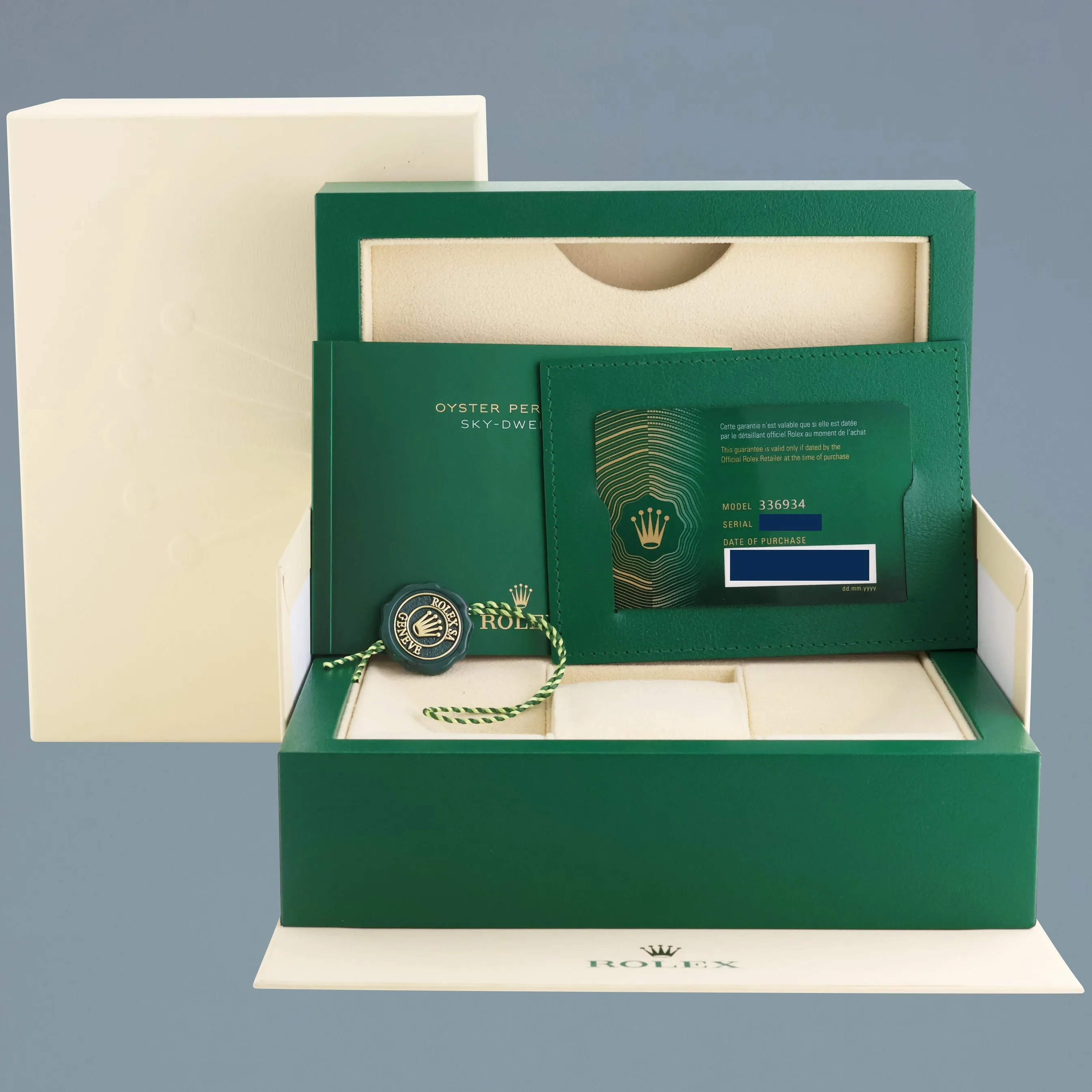 2024 NEW PAPERS Rolex Sky-Dweller Steel 42mm Blue Oyster Fluted 336934 Watch