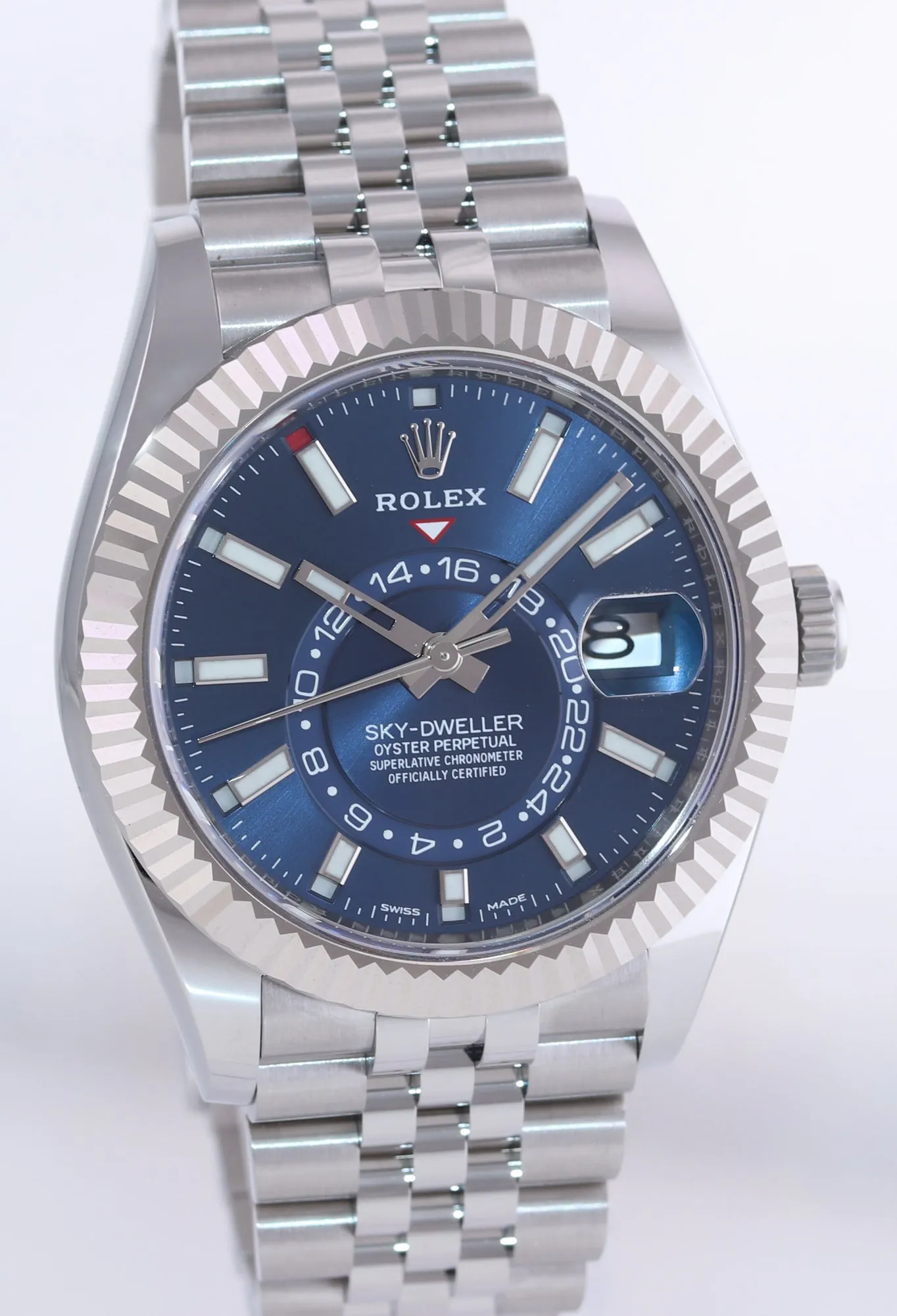 2024 NEW PAPERS Rolex Sky-Dweller Steel BLUE Jubilee Fluted 42mm 336934 Watch Box