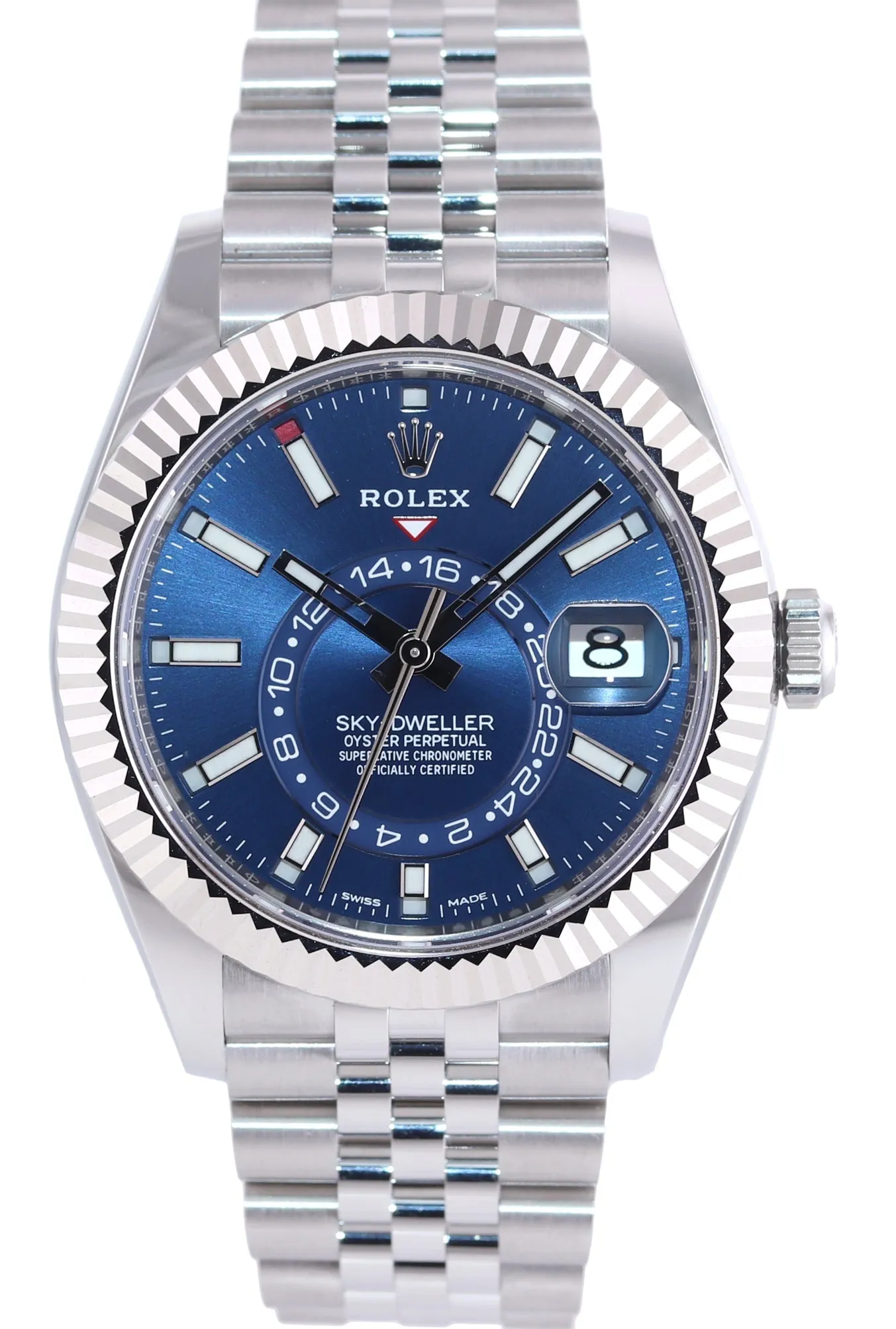 2024 NEW PAPERS Rolex Sky-Dweller Steel BLUE Jubilee Fluted 42mm 336934 Watch Box