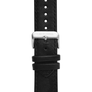 22mm Leather Black Silver