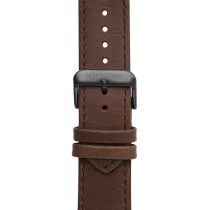 22mm Leather Dark Brown Gray