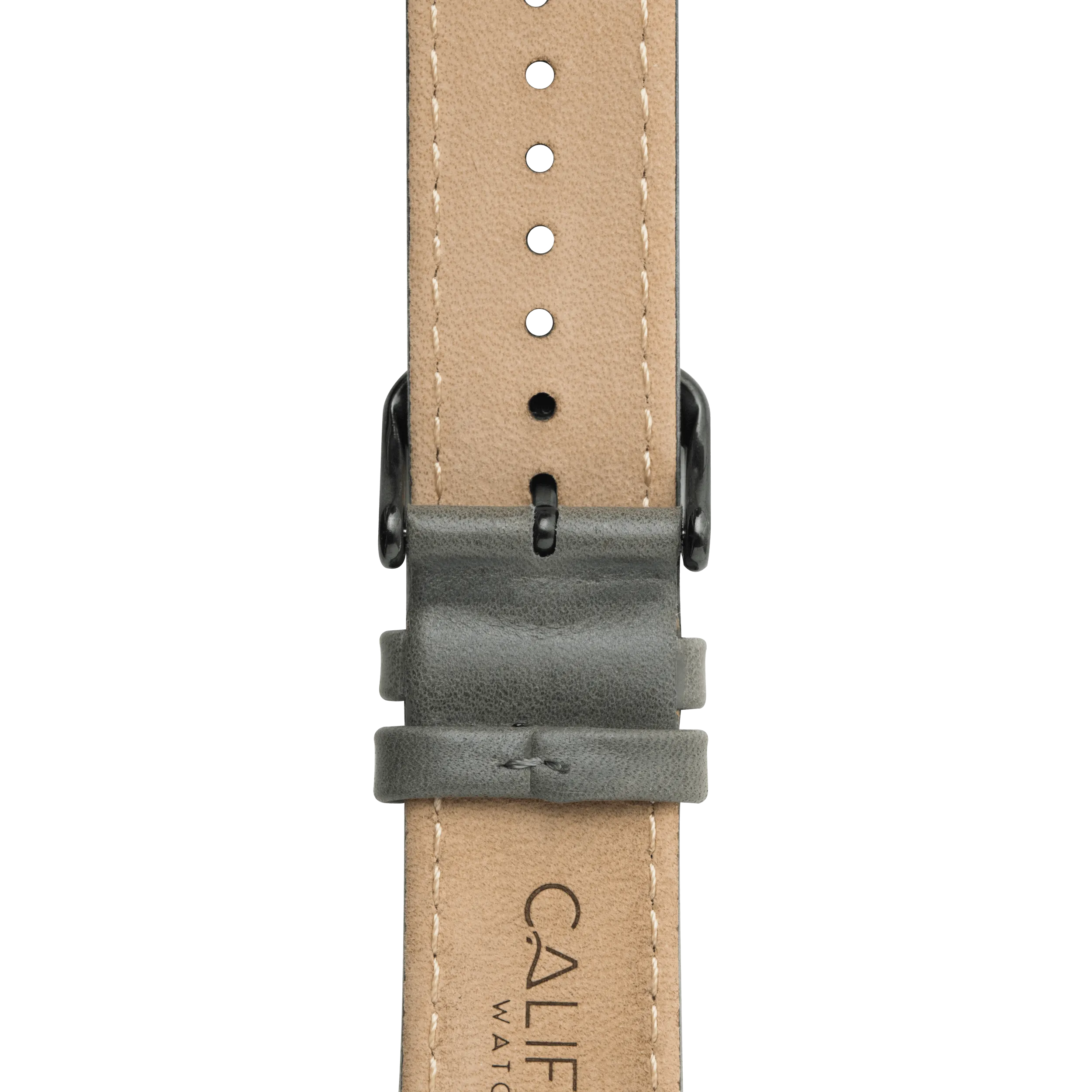 22mm Leather Gray Gunmetal