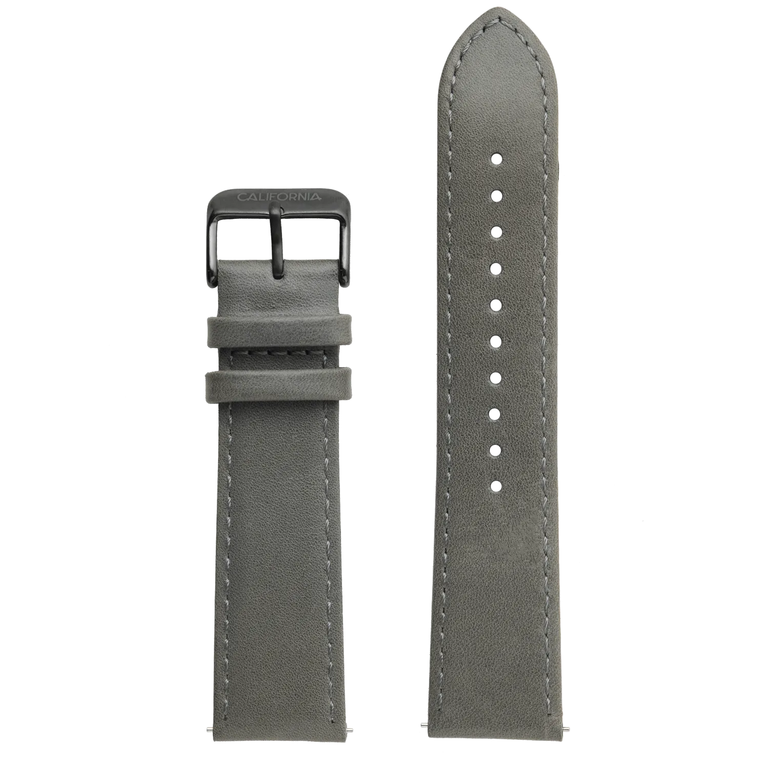 22mm Leather Gray Gunmetal