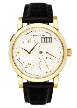 A. Lange & Sohne Lange 1 101.021 Silver Dial 18K Yellow Gold Mens Watch