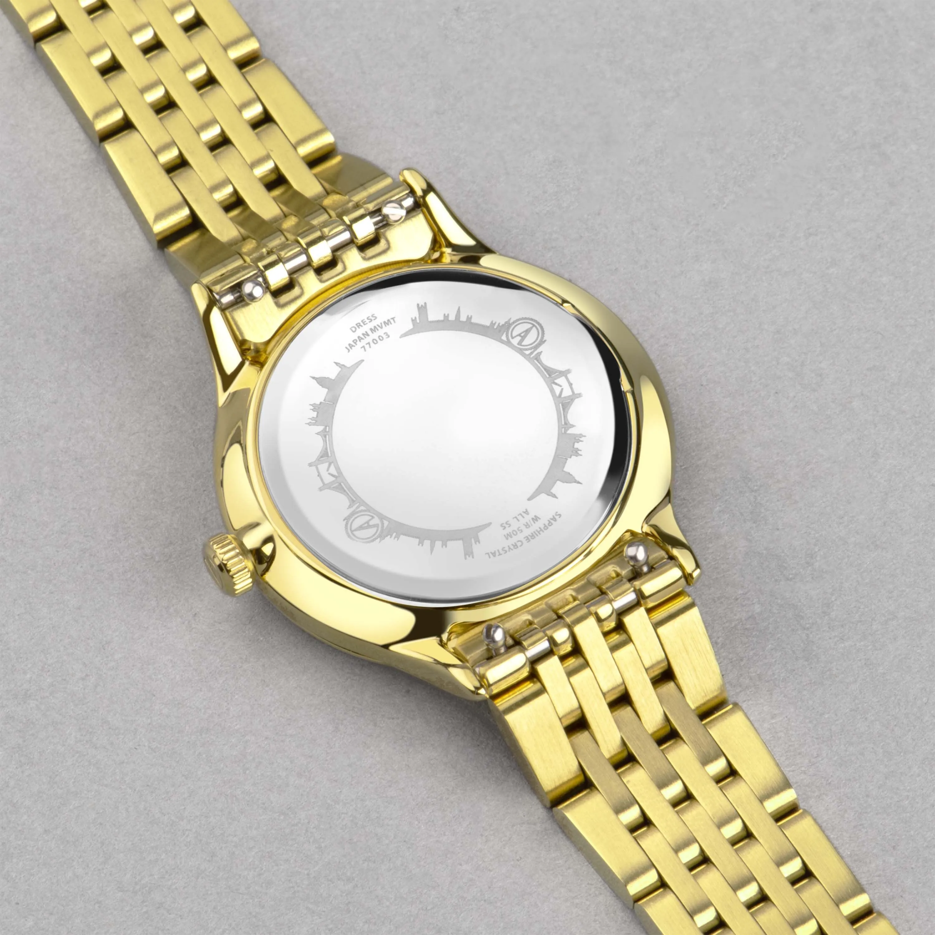 Accurist Dress Diamond Ladies Watch | Gold Stainless Steel Case & Bracelet with Champagne Dial | 28mm