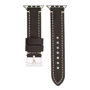 Apple Band - Leather Border Stitch - Black