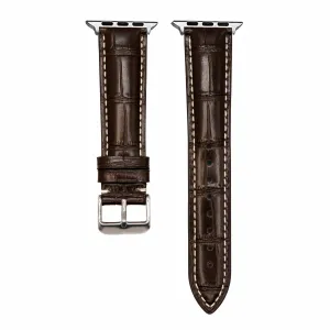 Apple Band - Leather Crocodile Grain - Chocolate