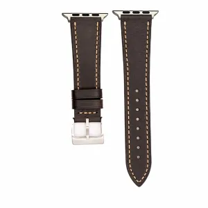 Apple Band - Leather Tapered - Black Walnut